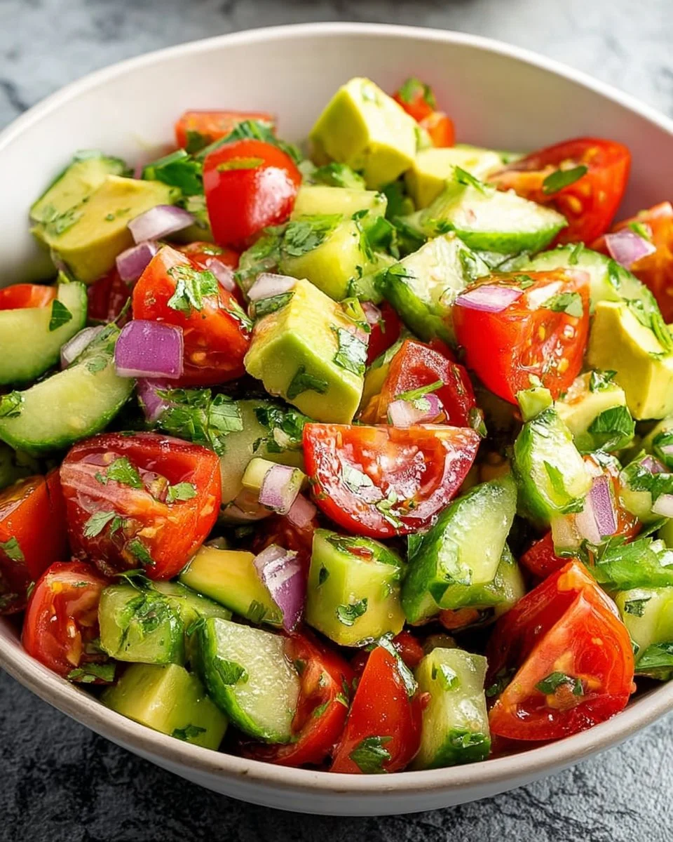 Cucumber Tomato Avocado Salad