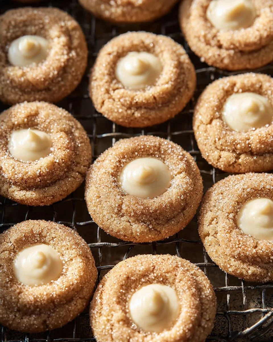Eggnog Snickerdoodle Thumbprint Cookies