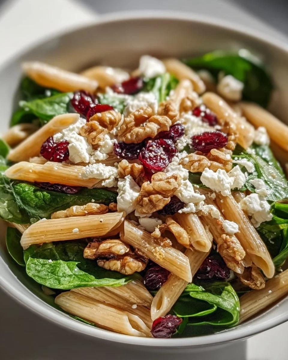 Feta & Cranberry Penne Salad with Orange Vinaigrette
