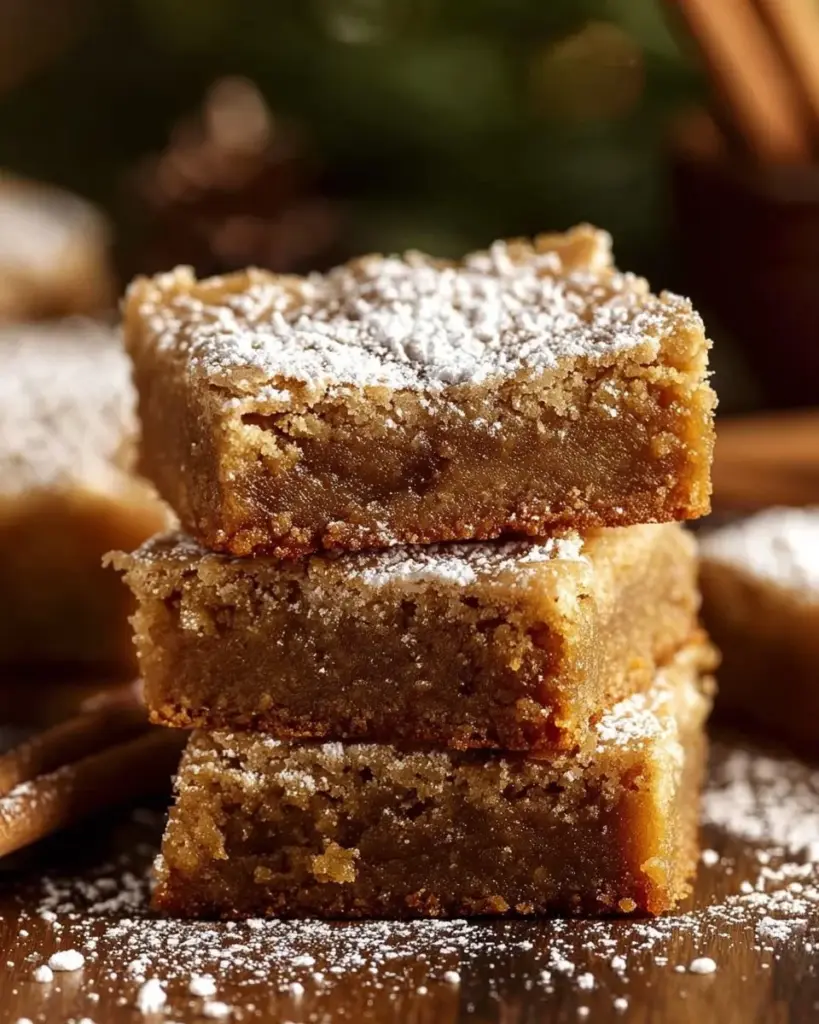 Delicious gingerbread brownies topped with festive decorations
