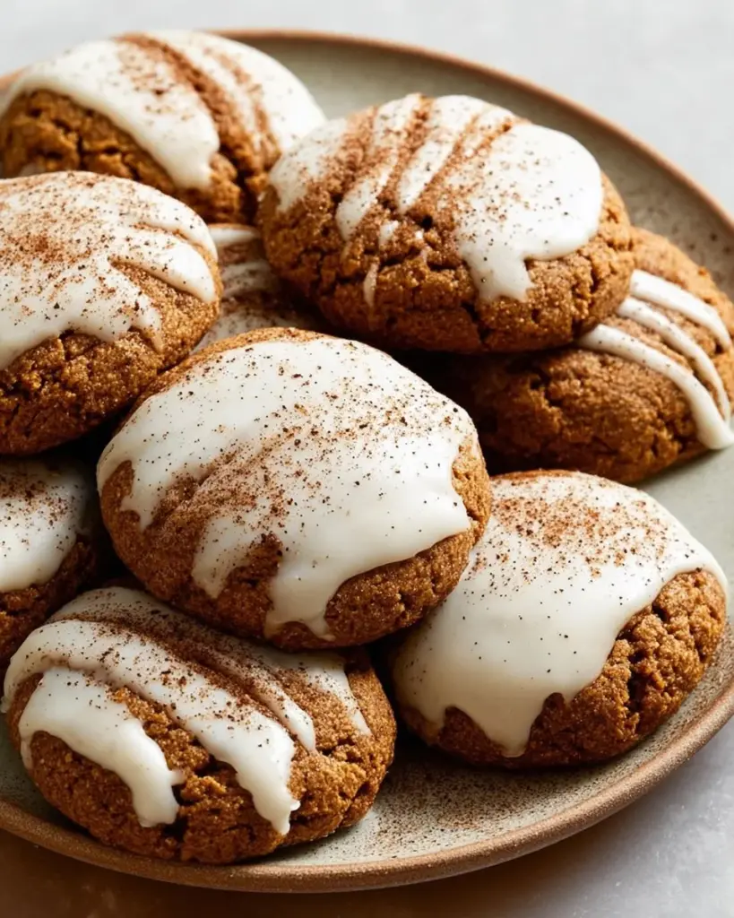 Delicious Gingerbread Latte Cookies decorated with icing and spices