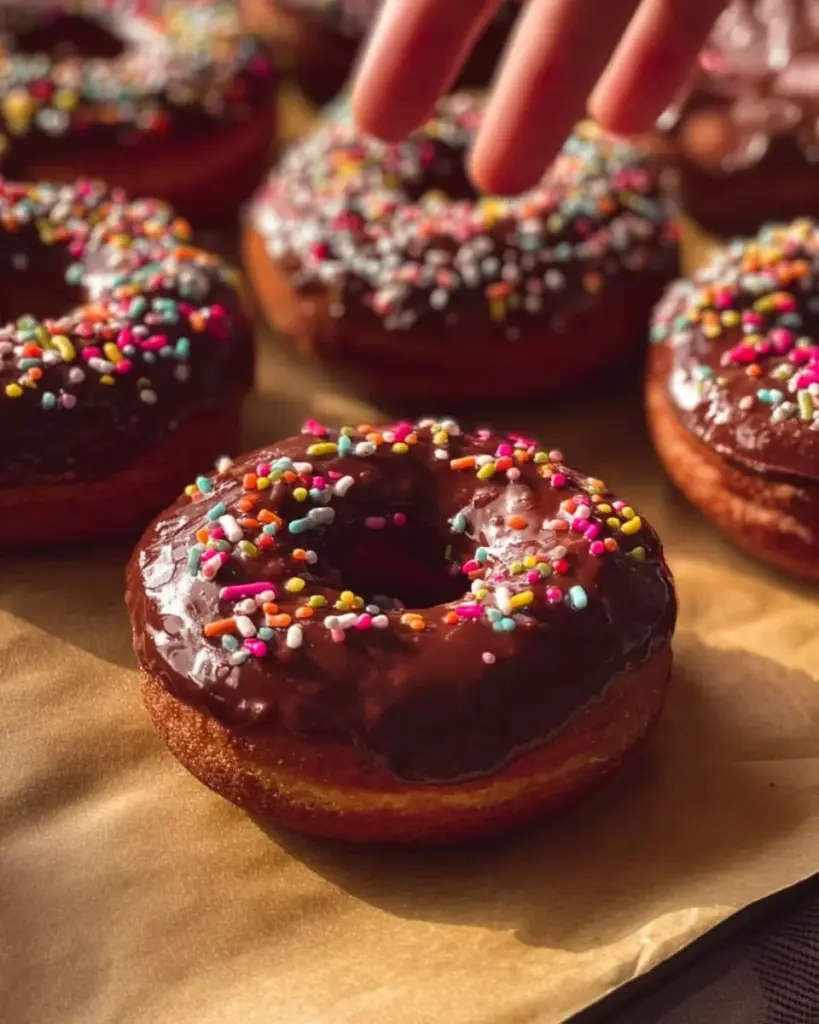 Homemade classic cake doughnuts with sugar glaze on a cooling rack