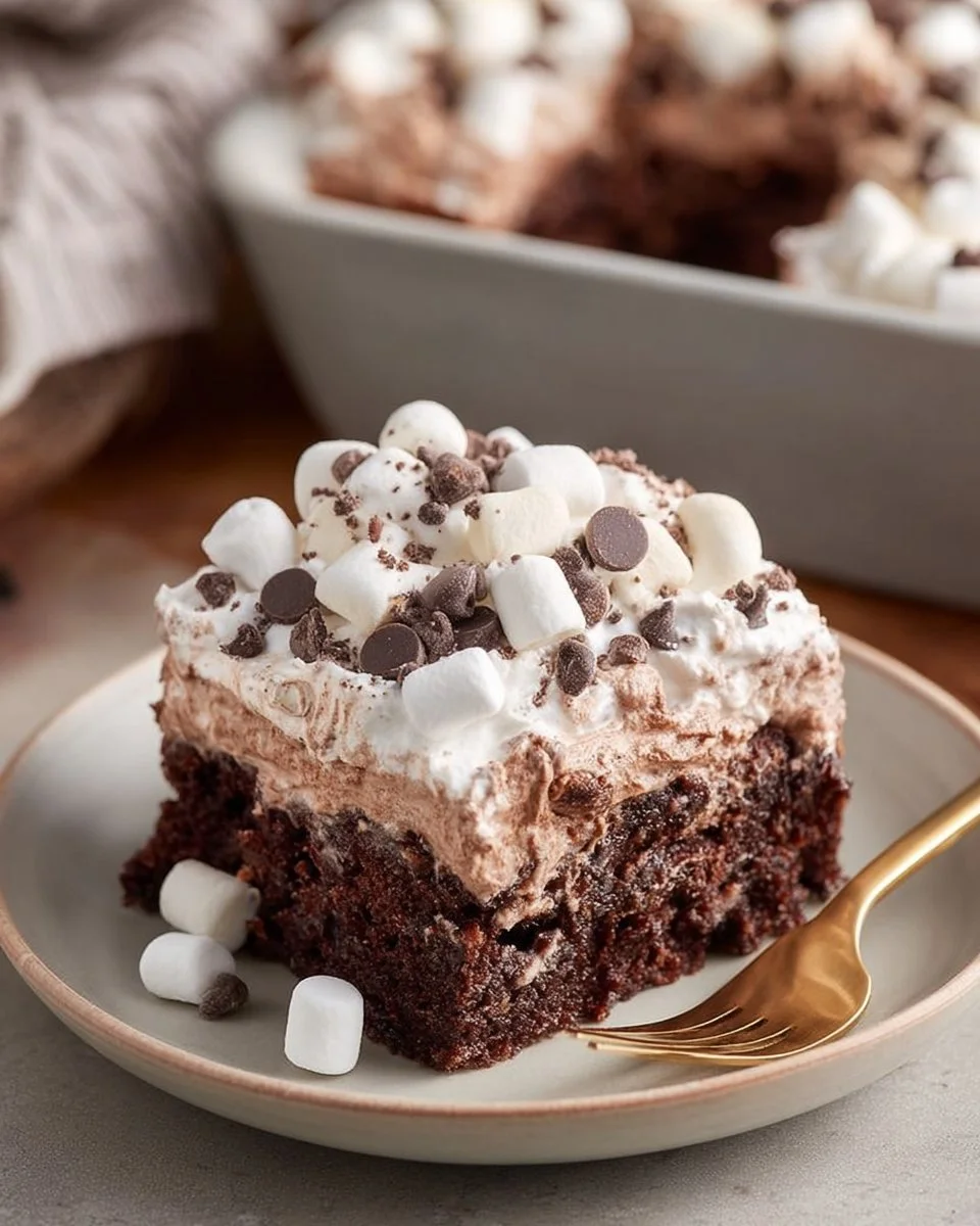 Hot Chocolate Poke Cake