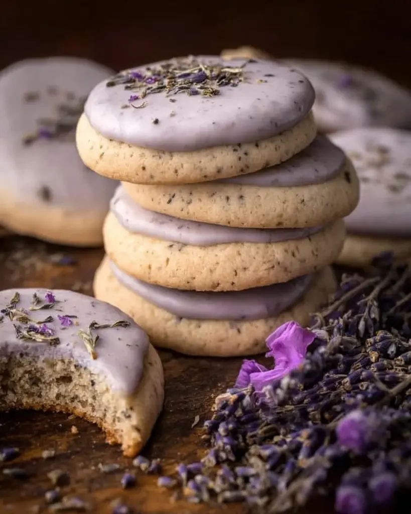 Freshly baked London Fog Cookies with Earl Grey tea and lavender flavors.