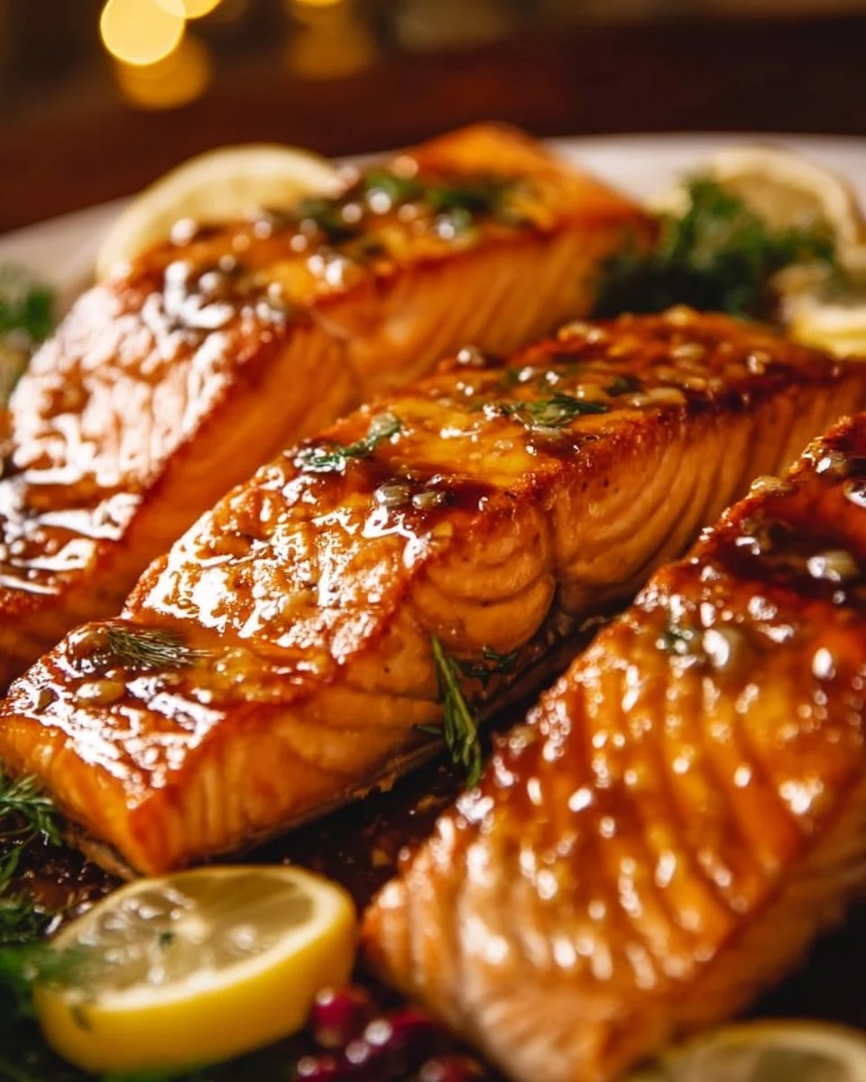 Maple Dijon Glazed Baked Salmon