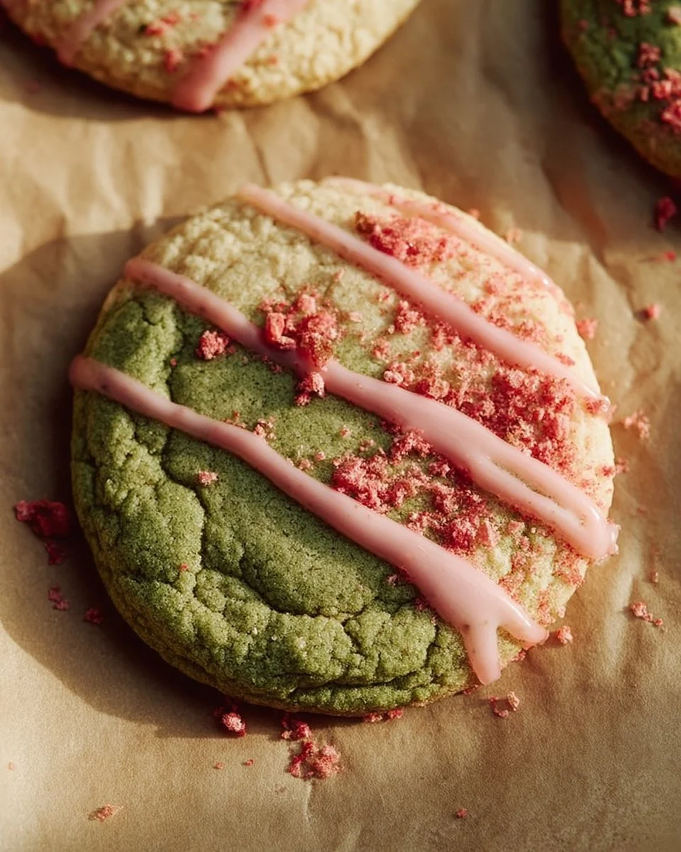 Matcha Strawberry Cookies