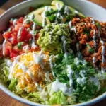 Protein-packed low-carb burrito bowl with fresh ingredients and vibrant colors