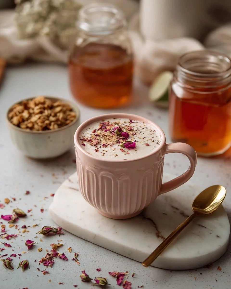 Rose Cardamom Tea Latte