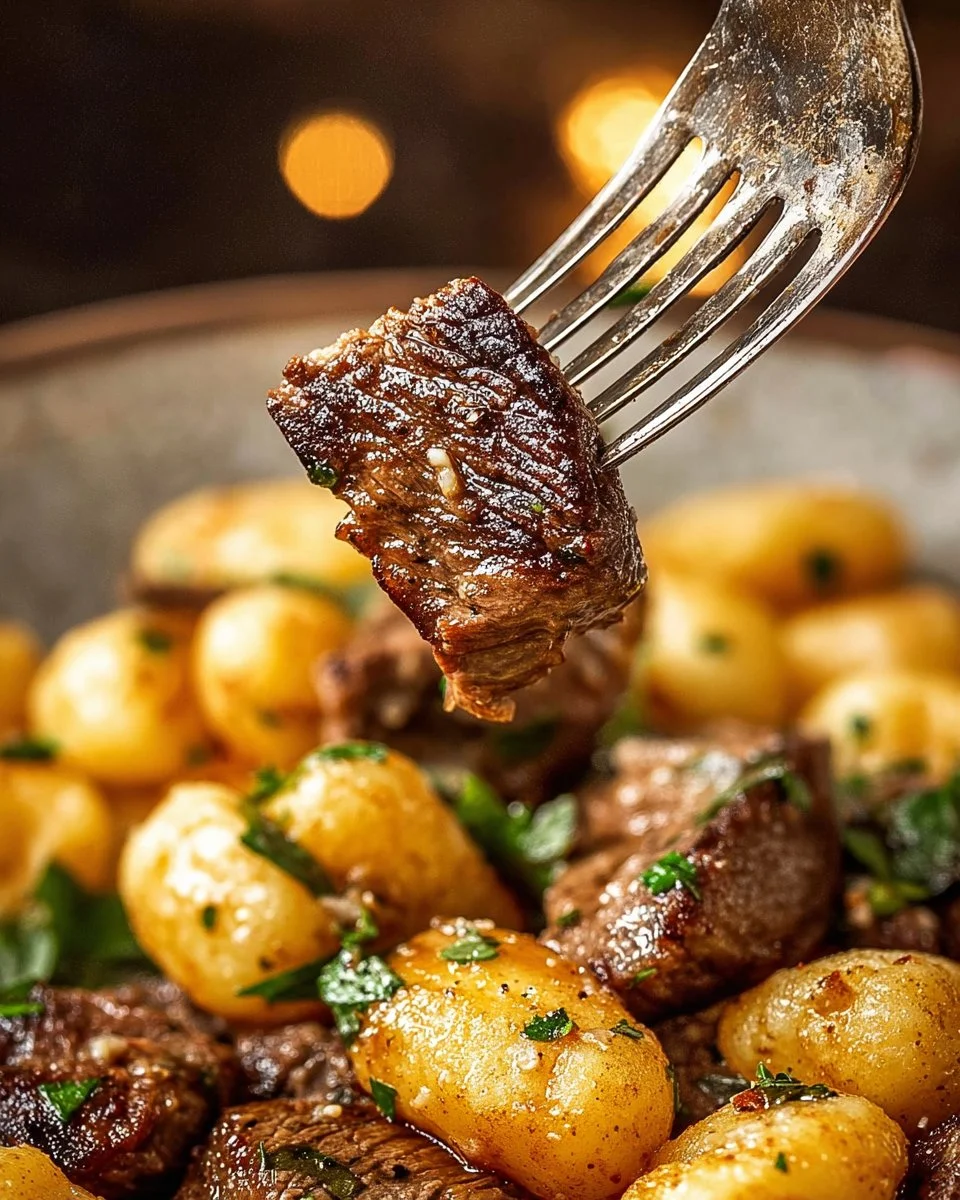 Steak Bites and Gnocchi