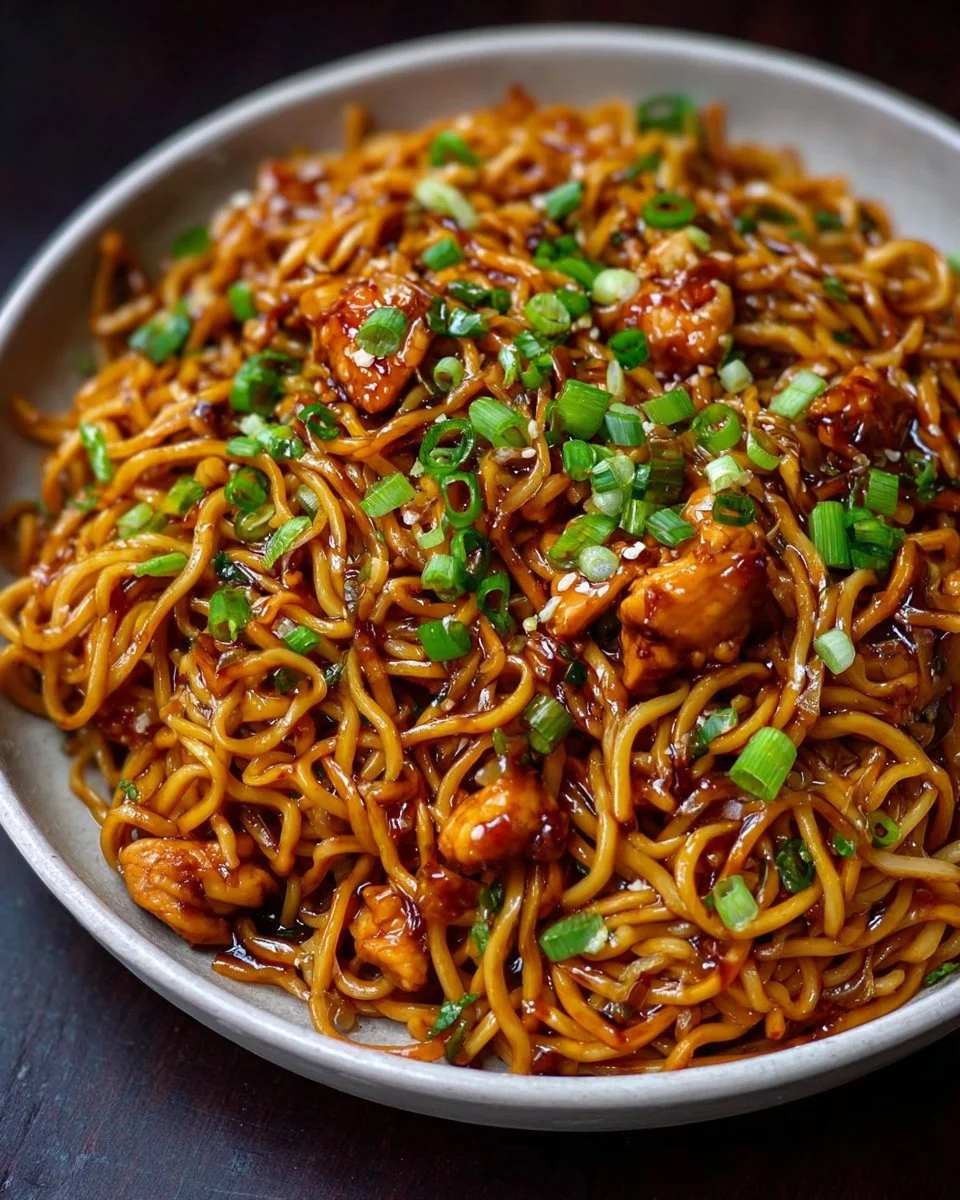 Sticky Garlic Chicken Noodles