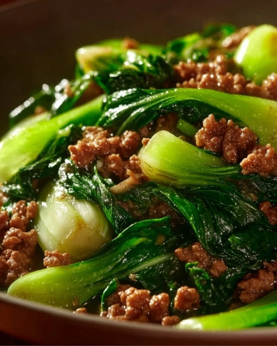 Stir-Fried Bok Choy with Ground Meat