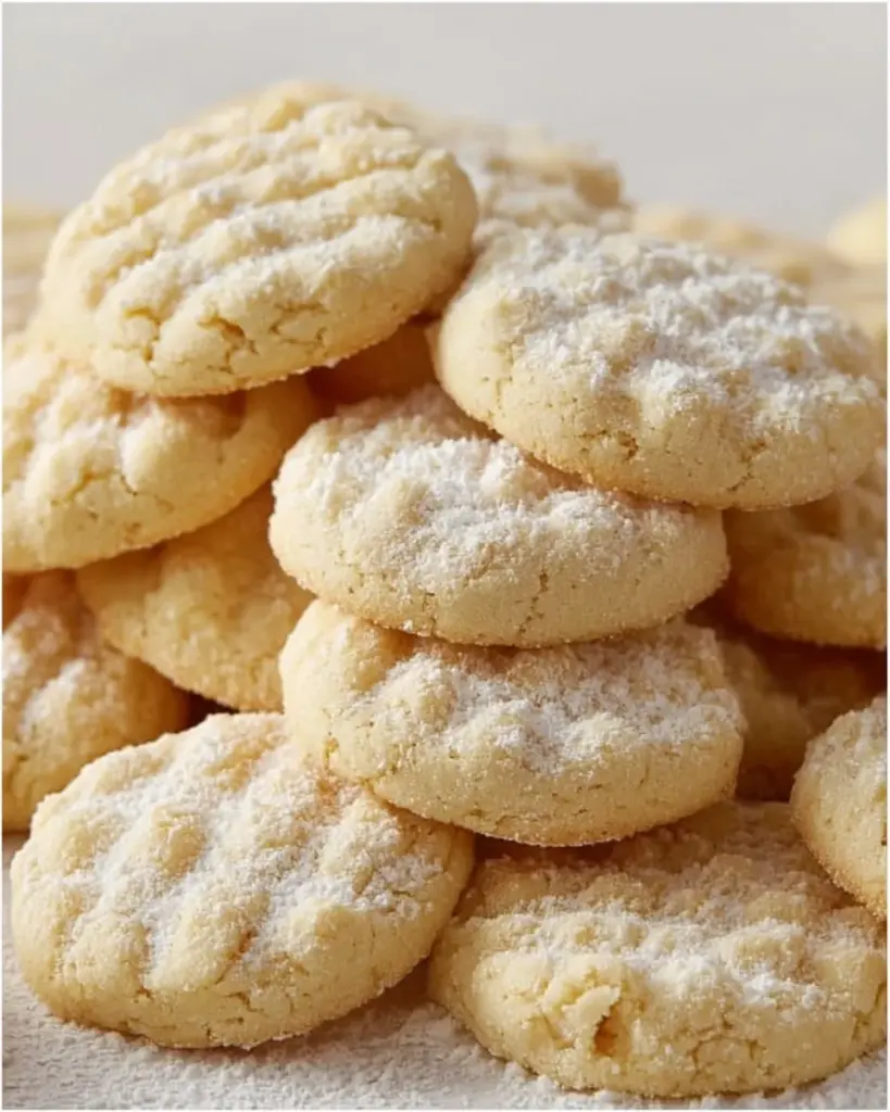Freshly baked sugar cookies arranged on a plate