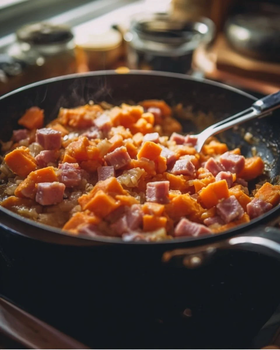 Sweet Potato and Ham Skillet