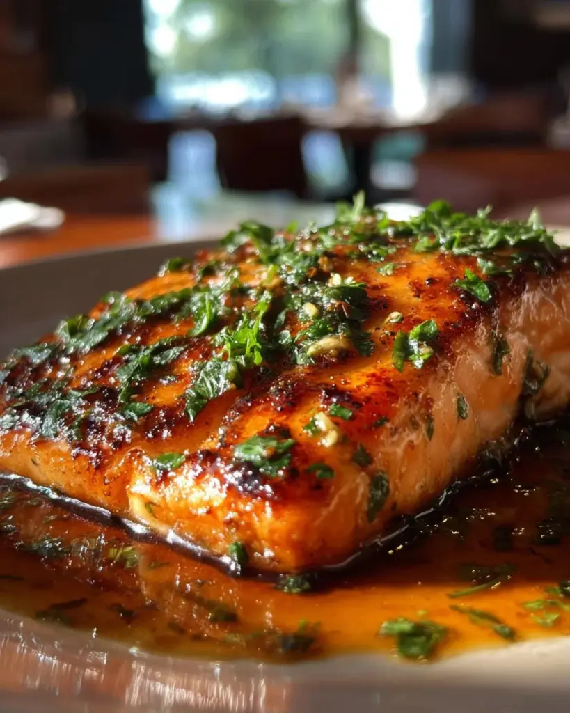 Delicious Texas Roadhouse Salmon served with fresh sides