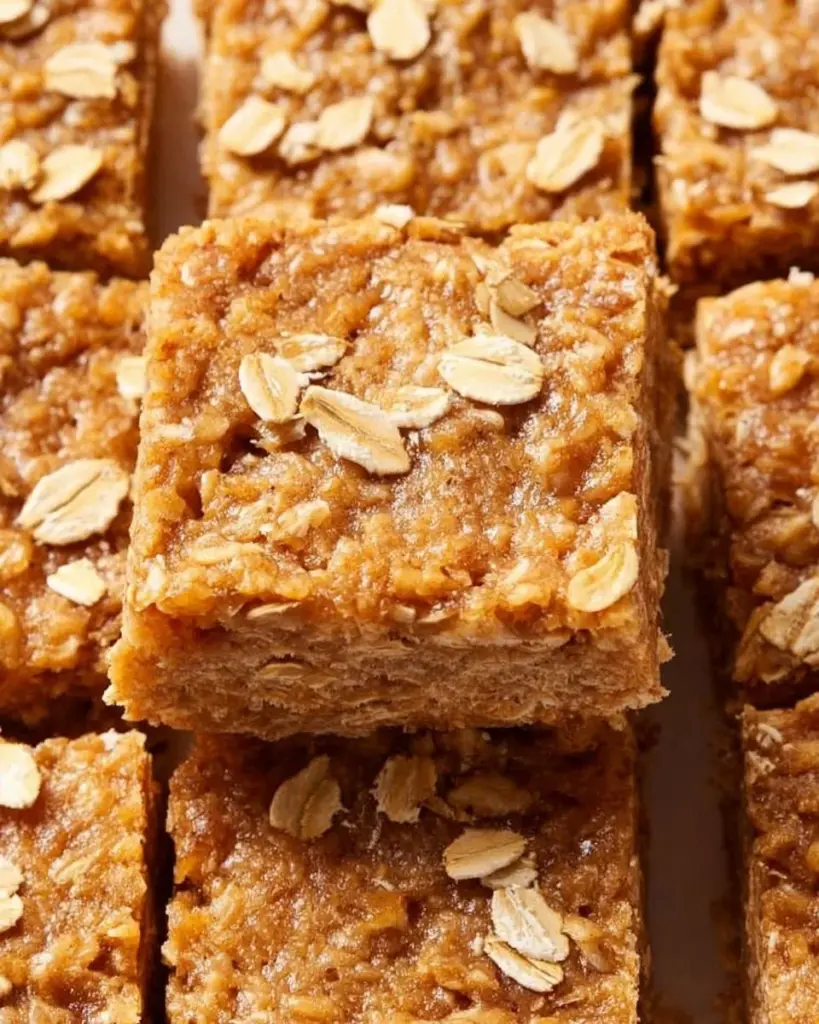 Chewy apple cinnamon oatmeal bars fresh out of the oven