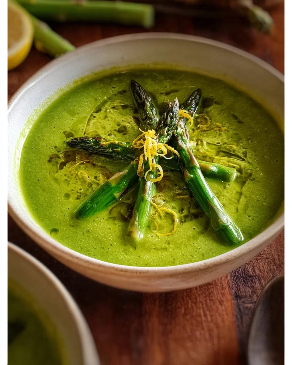 Vegan Asparagus Soup with Spinach