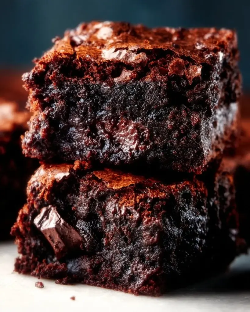 Delicious homemade zucchini brownies topped with chocolate