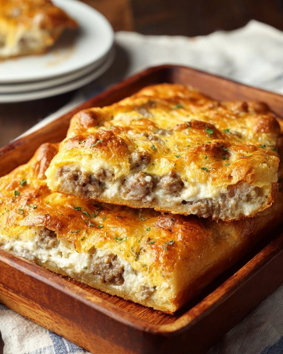 Sausage Cream Cheese Crescent Bake
