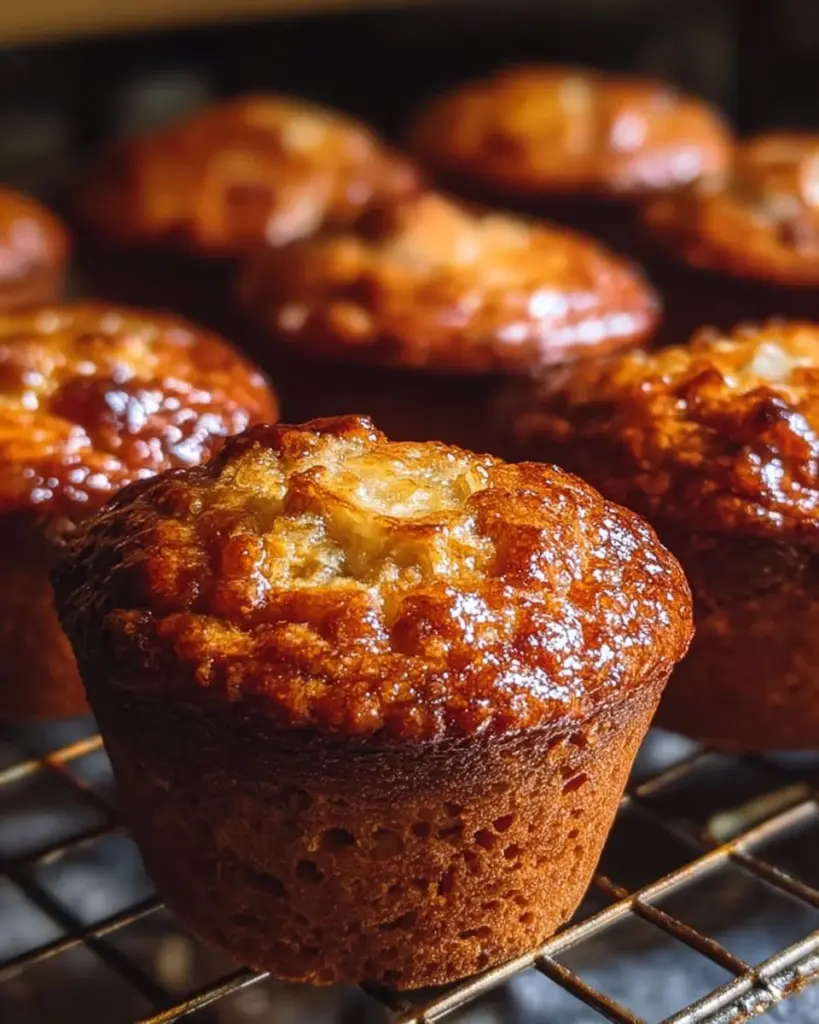 Freshly baked Apple Brown Sugar Muffins on a rustic table