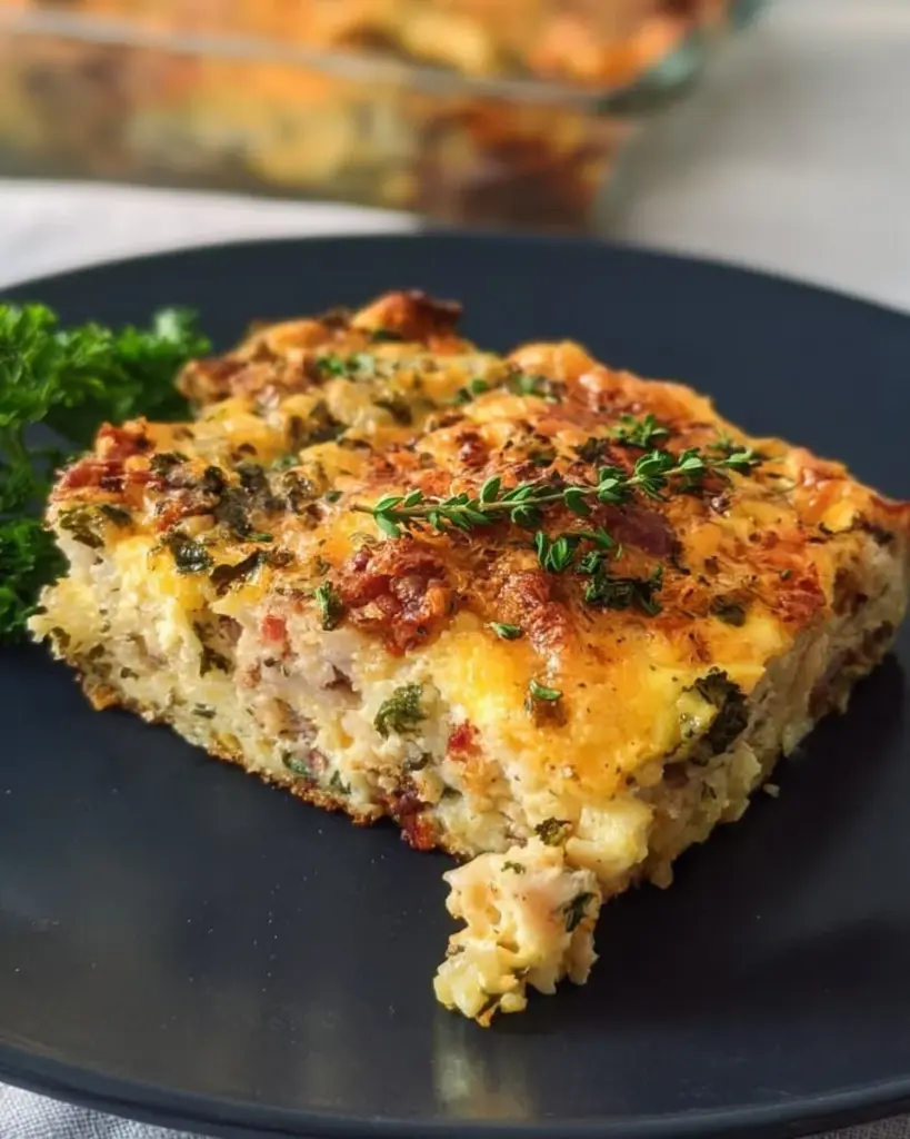 Delicious breakfast hash with potatoes, vegetables, and eggs