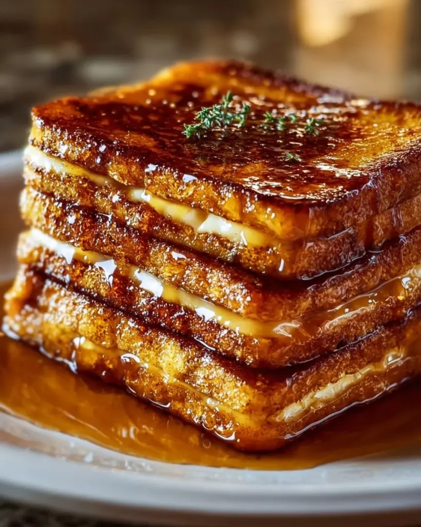 Burnt cream French toast with caramelized sugar and fresh toppings