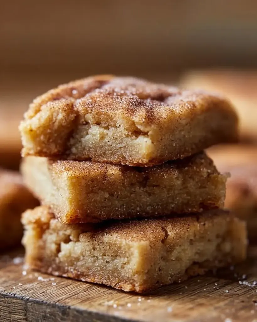 Delicious cinnamon sugar blondies topped with cinnamon sugar swirl