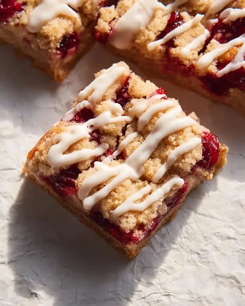 Delicious homemade Cranberry Crumble Bars with a crunchy topping and tart filling