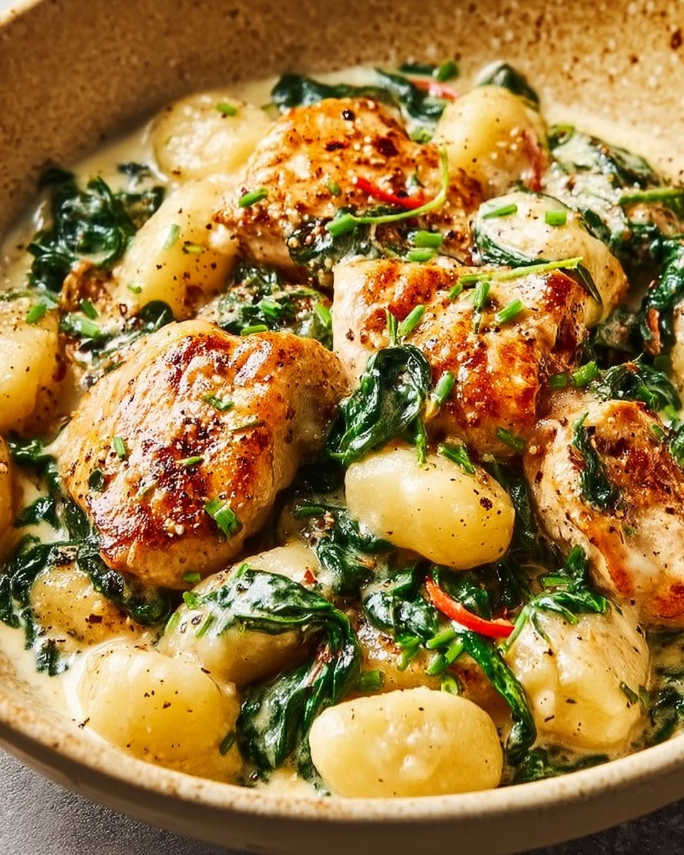 Creamy Spinach Chicken Gnocchi Recipe
