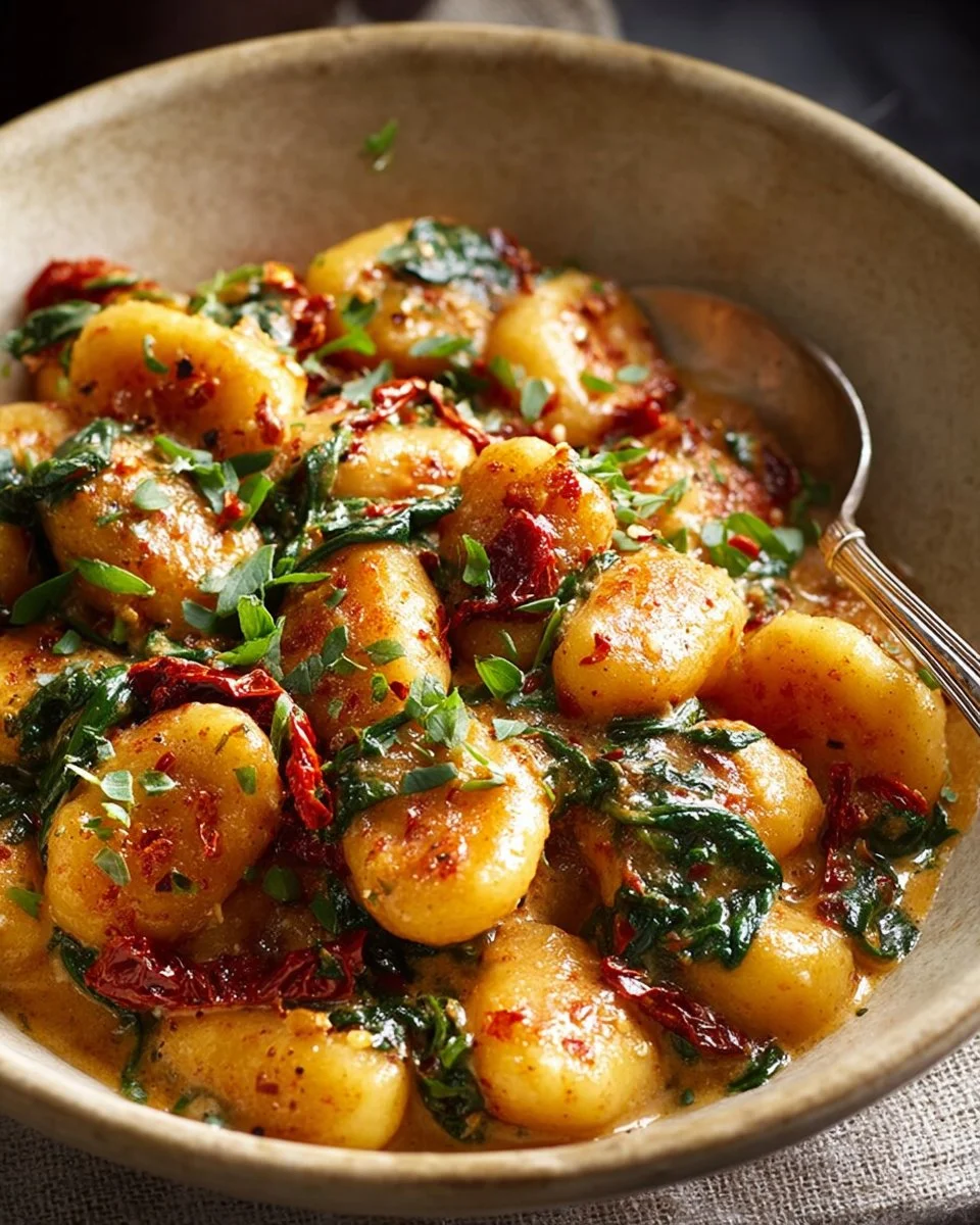 Creamy Tomato Gnocchi with Spinach & Basil
