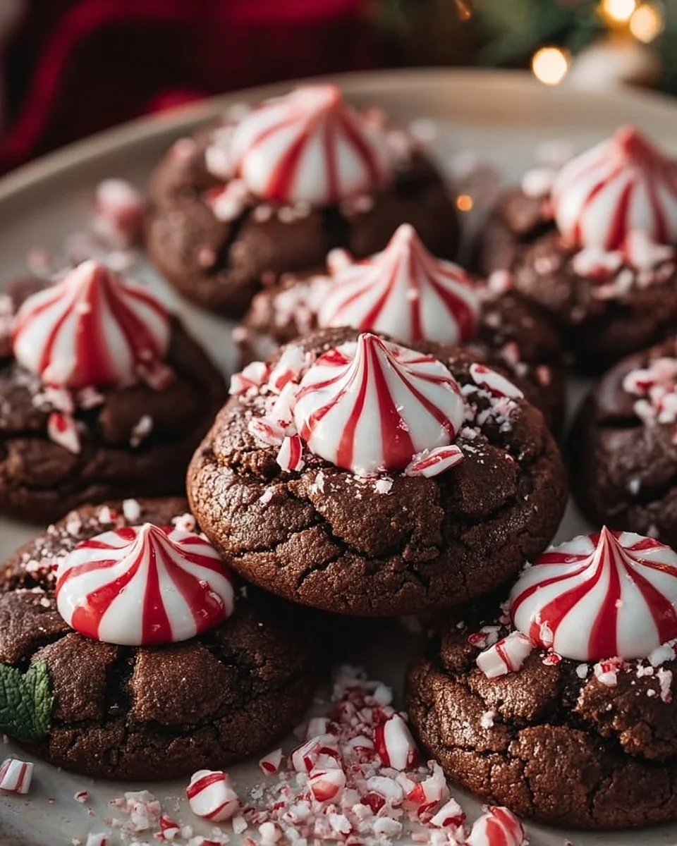 Peppermint Chocolate Blossom Cookies
