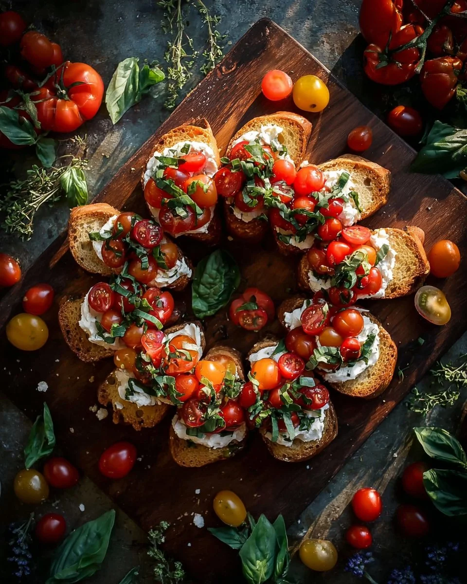 Simple Christmas Bruschetta Wreath