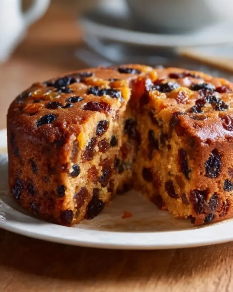 Delicious small Christmas cake decorated for the holiday season