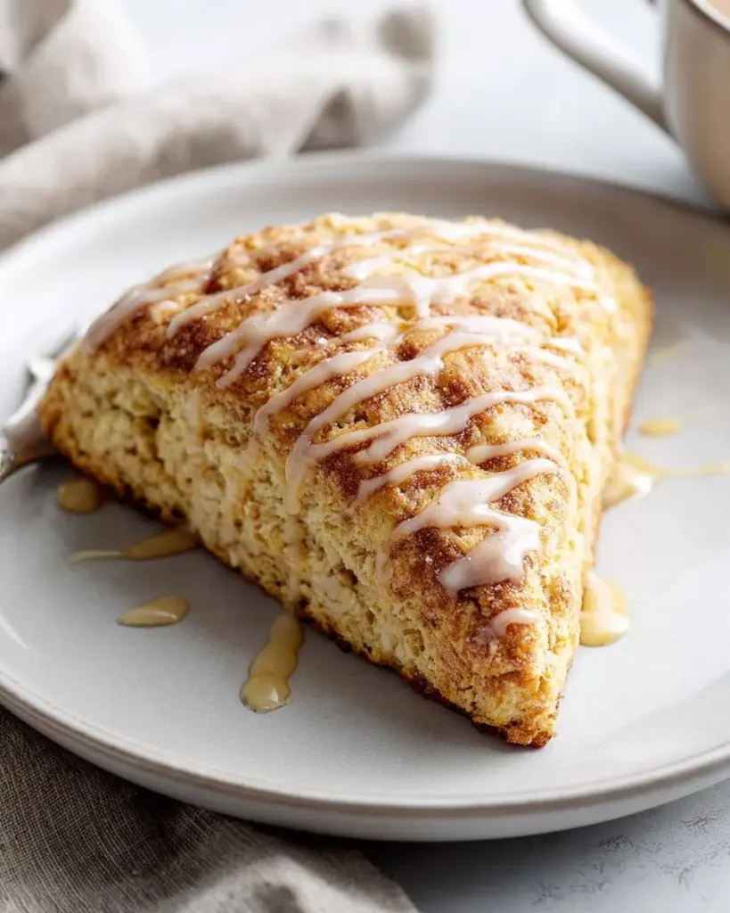 Freshly baked snickerdoodle scones with cinnamon sugar topping