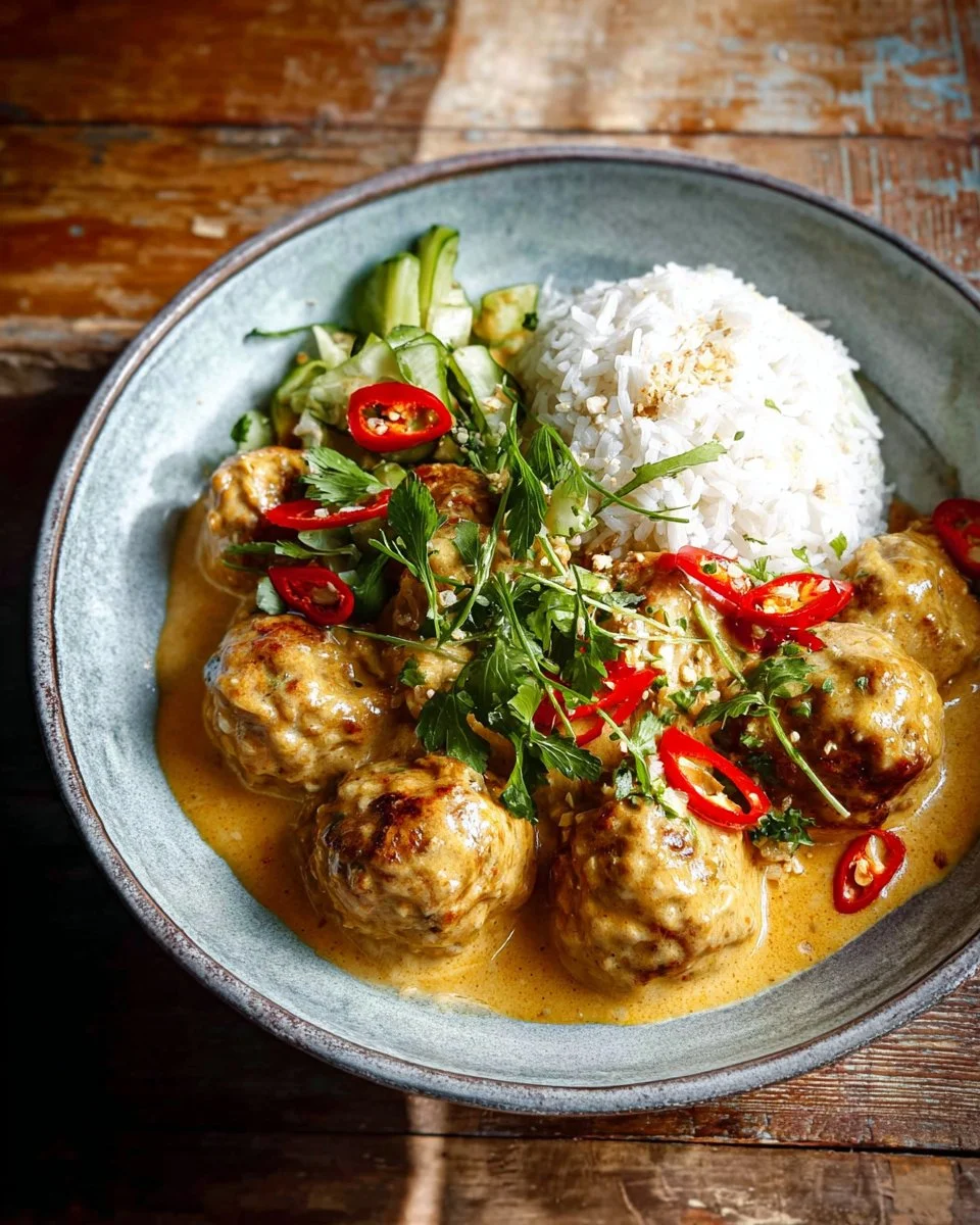 Thai Coconut Curry Chicken Meatballs
