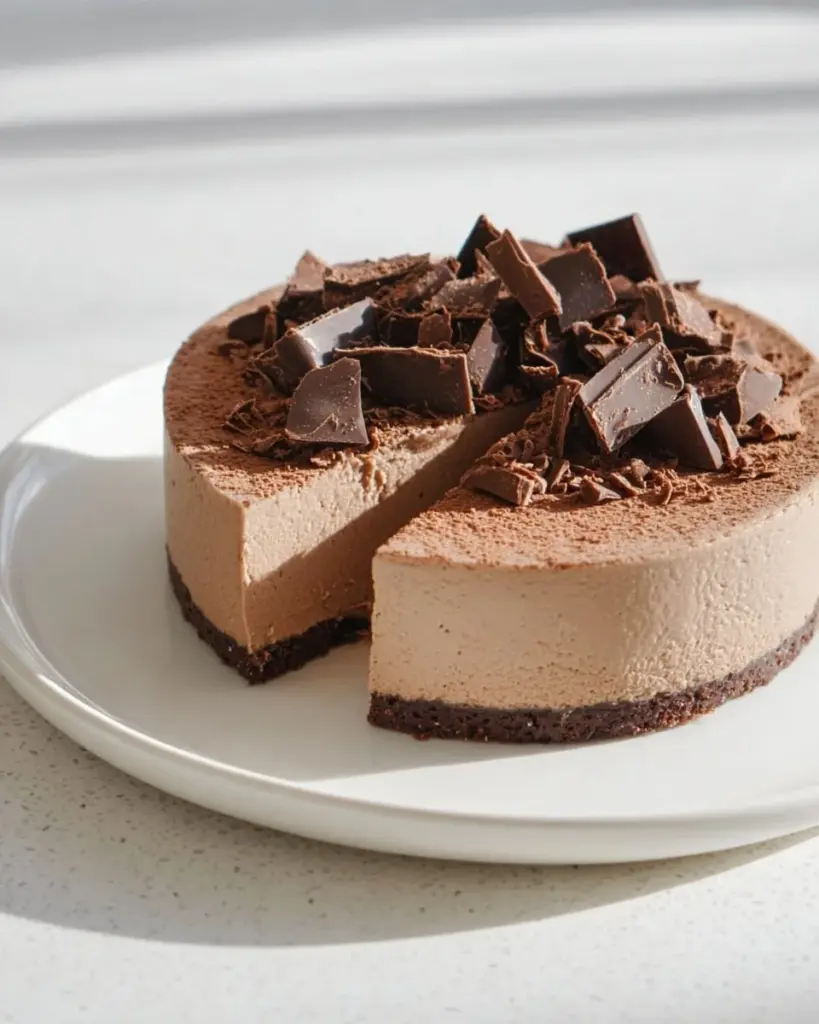 Delicious slice of Toblerone cheesecake topped with chocolate and honeycomb
