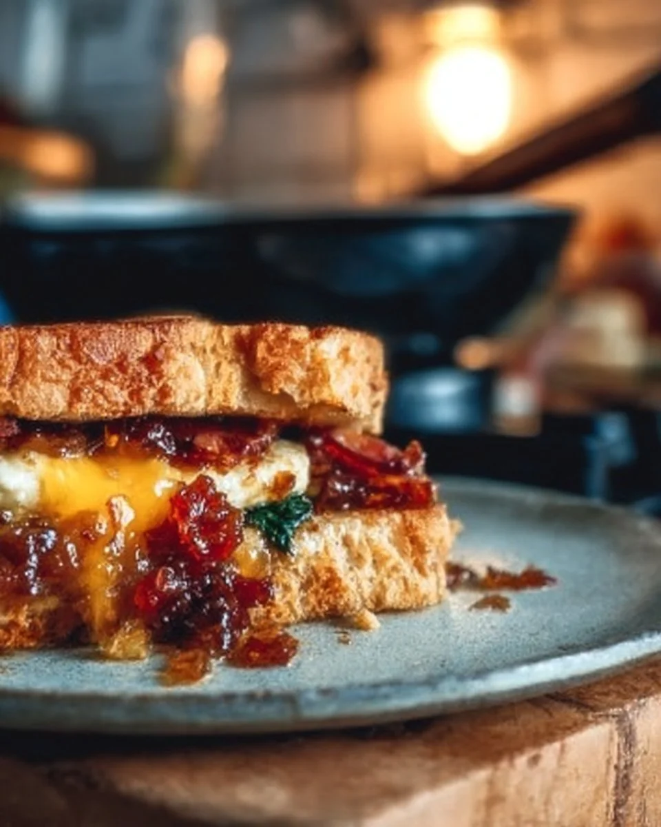 Breakfast Toastie with Bacon Jam
