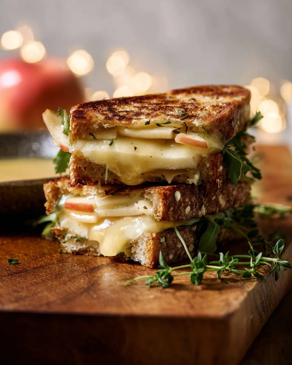 Brie and Apple Grilled Cheese with Honey Mustard Sauce