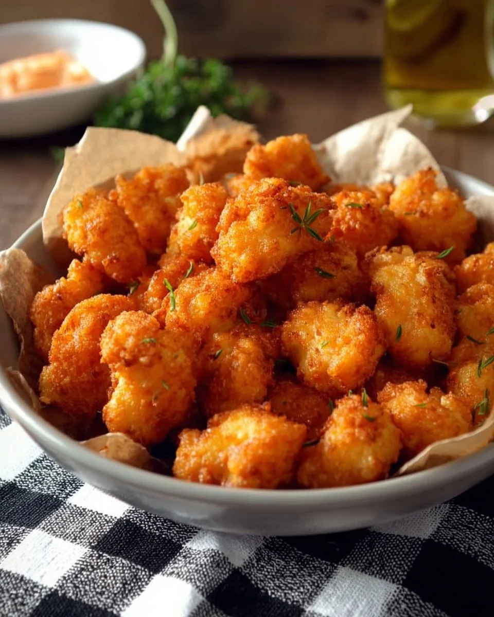Crispy Deep-Fried Vegan Cauliflower Nuggets