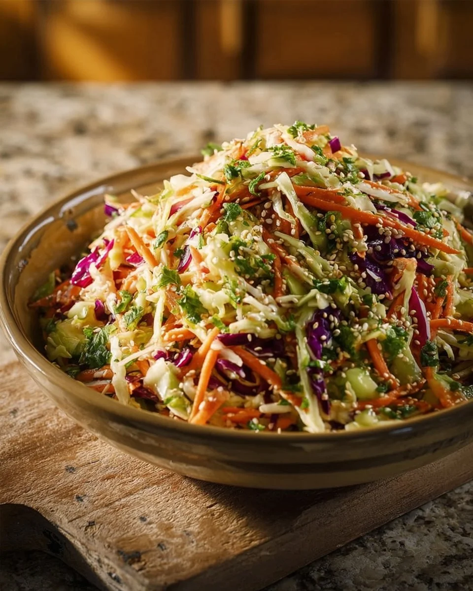 Crunchy Asian Cabbage Slaw with Addictive Sesame Dressing: A Bright, Bold, Irresistible Classic