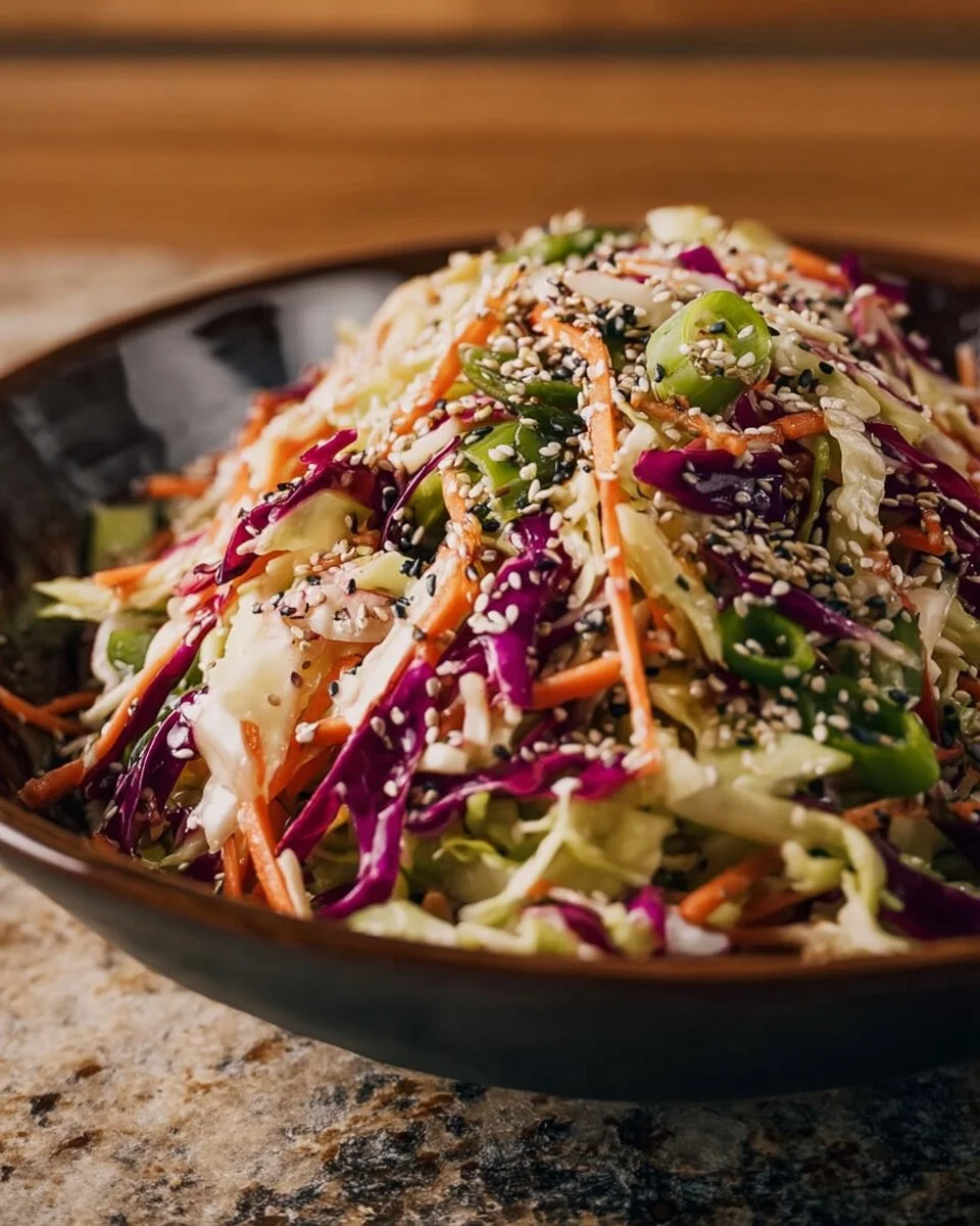 Crunchy Asian Cabbage Slaw with Addictive Sesame Dressing: A Bright, Bold, Irresistible Classic