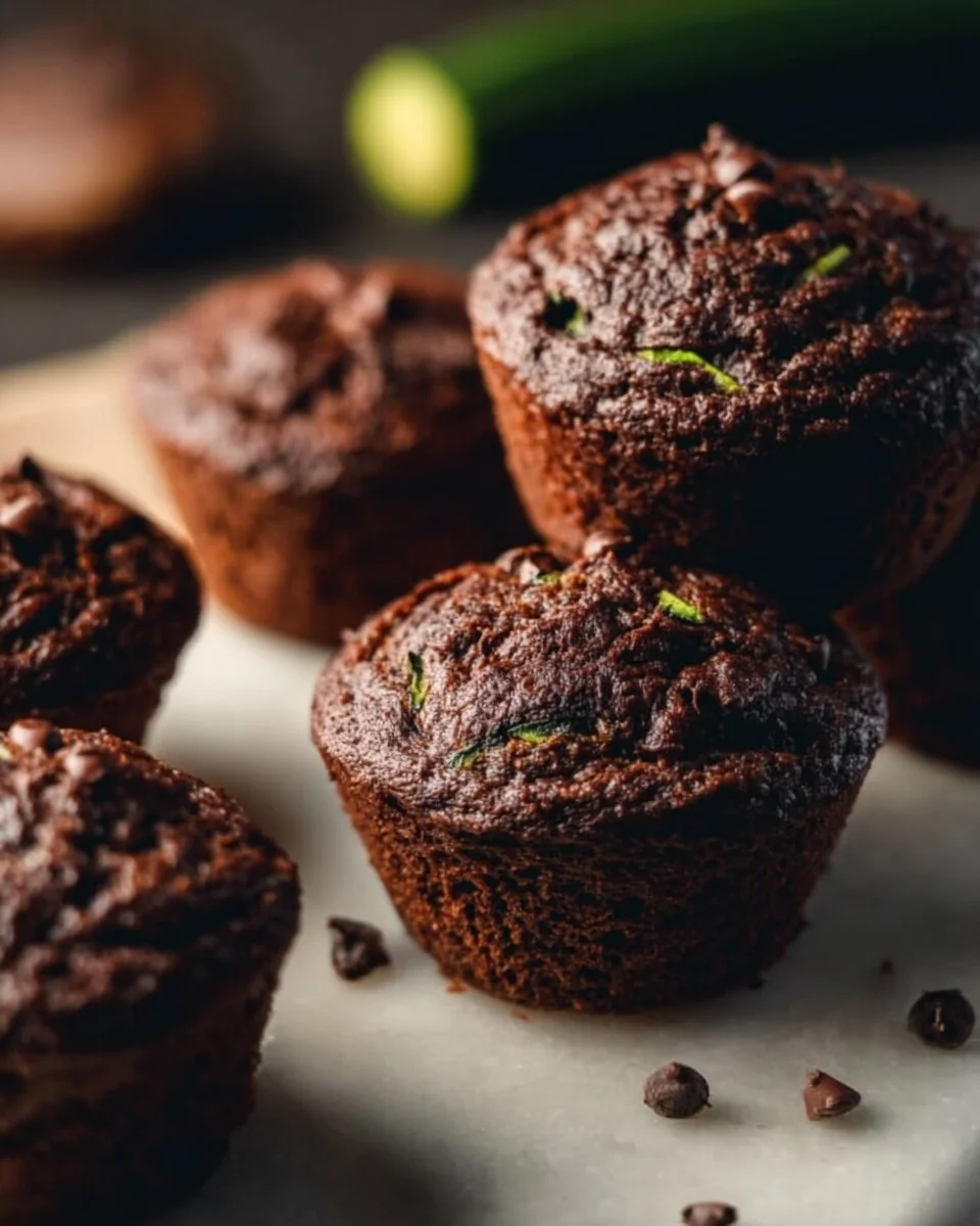 Healthy Moist Chocolate Zucchini Muffins