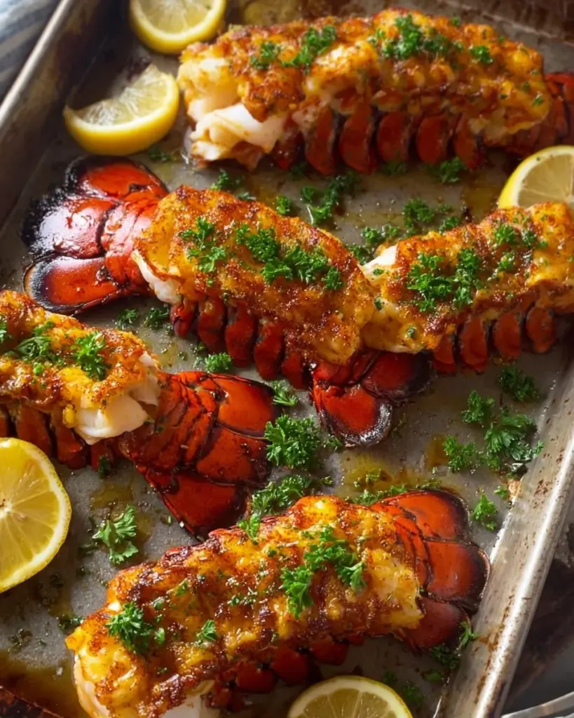 Juicy lobster tails ready to be served, showcasing a delightful seafood dish.