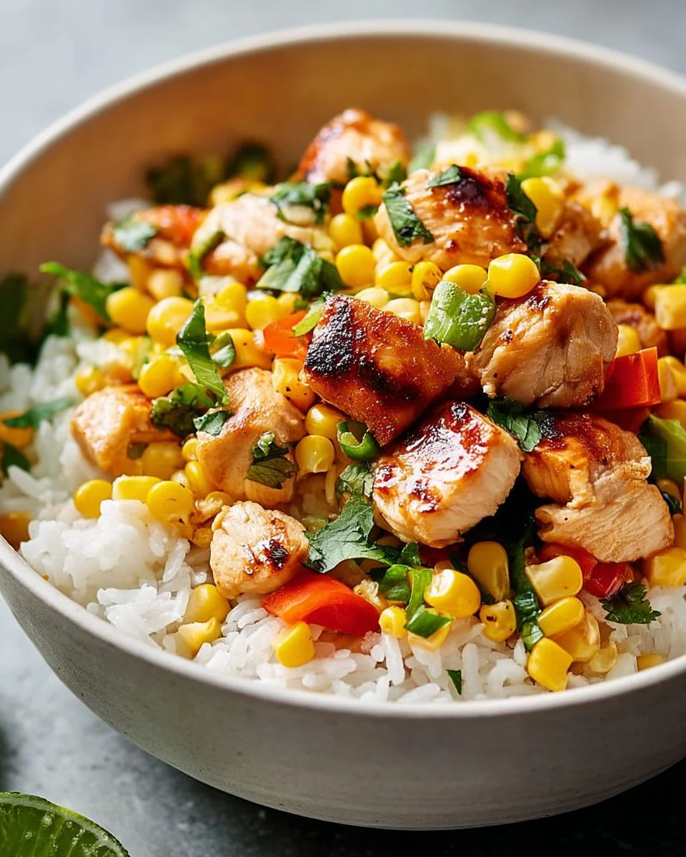 Savory Street Corn Chicken Rice Bowl: A Flavor Explosion You Won’t Forget!
