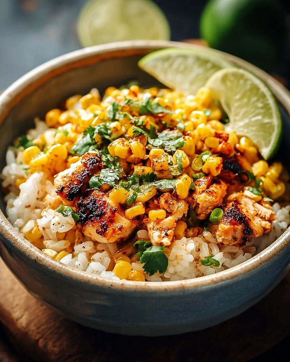 Street Corn Chicken Rice Bowl