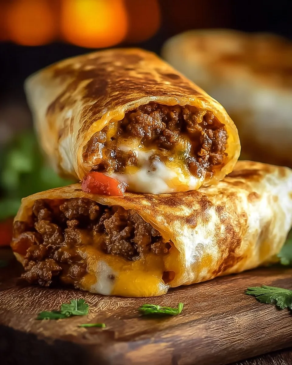 Cheesy Beef Chimichangas– Easy Dinner Recipe
