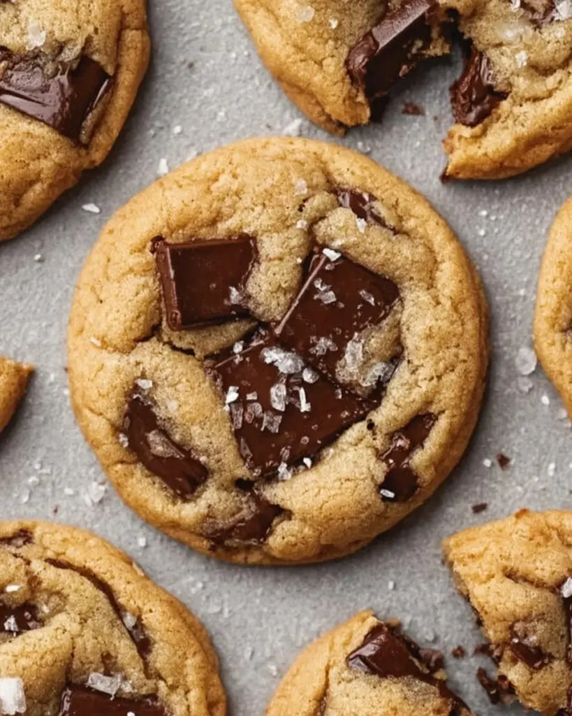 Ultimate chewy protein chocolate chip cookies fresh out of the oven.