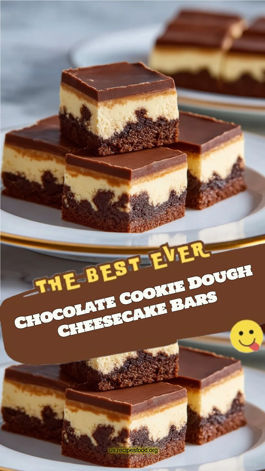 Chocolate Cookie Dough Cheesecake Bars