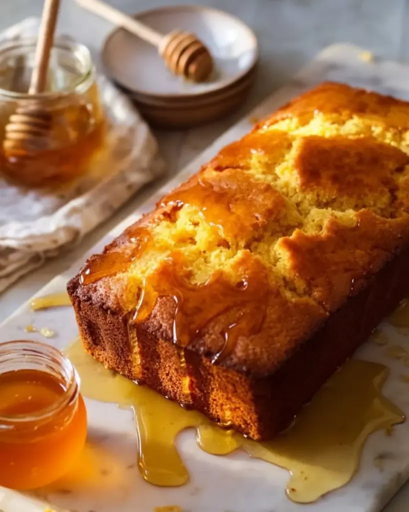 Homemade cornbread squares on a rustic wooden table