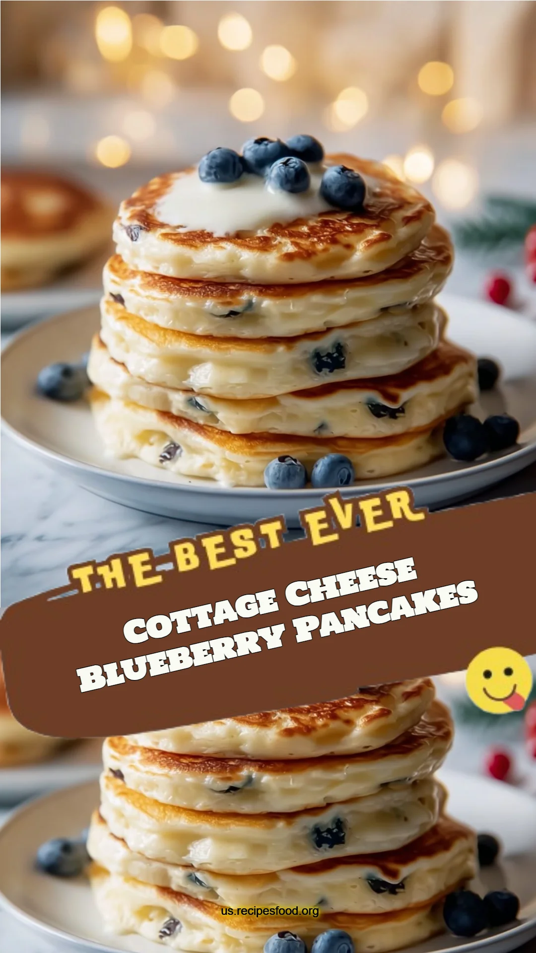 Cottage Cheese Blueberry Pancakes