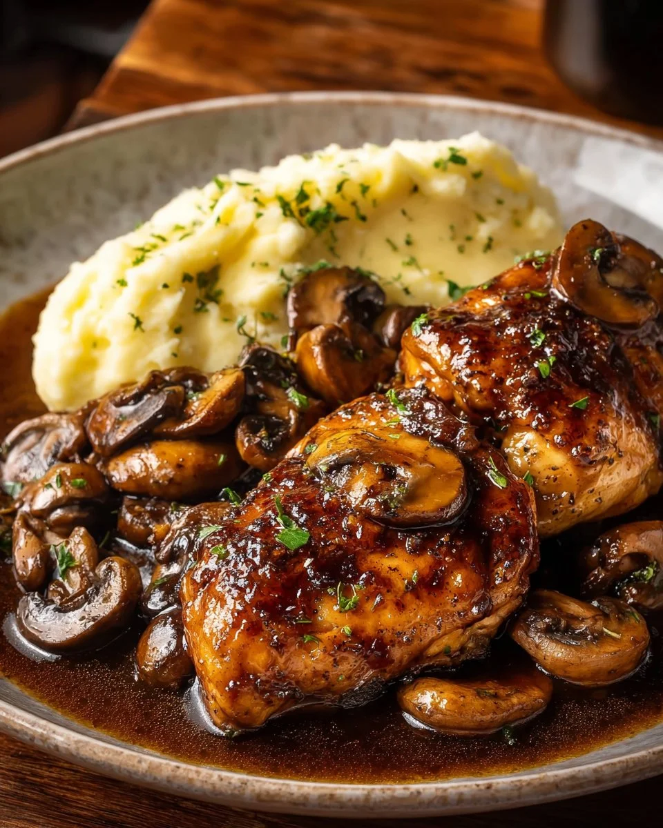 Crockpot Balsamic Chicken with Mushrooms